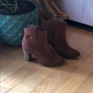 Seychelles Suede Stack Heel Booties